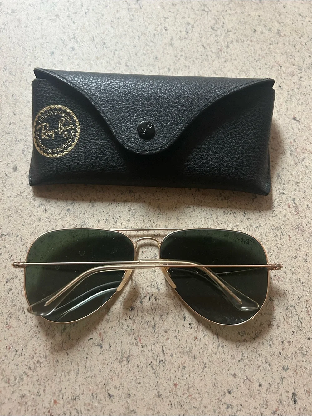 Ray-Ban Women's Aviator Sunglasses in Gold with Green Lenses